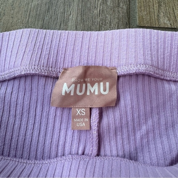 Show Me Your MuMu Women's Layer Up Ribbed Flared Pants Lilac Purple Pull-On XXS - Picture 5 of 6